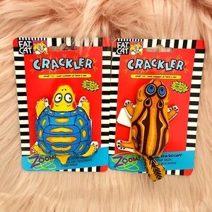 Brand New Y2K FAT CAT CRACKLER CATNIP CAT TOYS-2CT